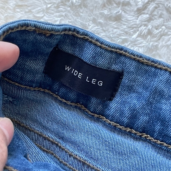 Habitual Wide Leg Jeans Girls Size 10 Blue Pleated Front Medium Wash Pockets - Picture 6 of 13